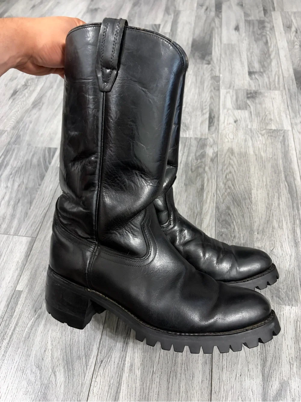 ACME black leather